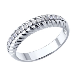 Inel din argint  cu pietre Cubic Zirconia Incolor