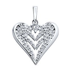 Pandantiv din argint  cu pietre Cubic Zirconia Incolor