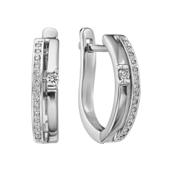 Cercei din aur alb cu pietre Diamant