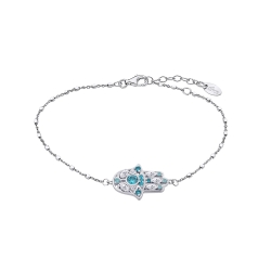 Brățară din argint  cu pietre Cubic Zirconia Incolor, Cubic Zirconia Albastru