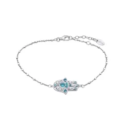 Brățară din argint cu Cubic Zirconia Incolor, Cubic Zirconia Albastru și Cubic Zirconia Albastru Safir
