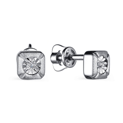 Cercei Pusete din argint  cu pietre Diamant