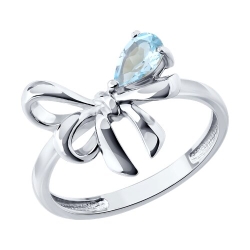 Inel din argint  cu pietre Topaz albastru