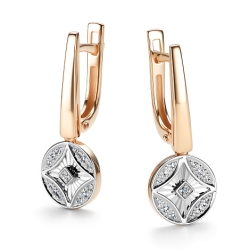 Cercei Suspendați din aur roșu cu pietre Diamant