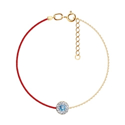 Brățară din aur roșu cu Cubic Zirconia Incolor, Topaz Swiss și Textil