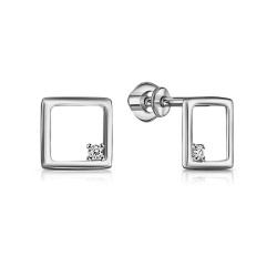 Cercei Pusete din argint  cu pietre Cubic Zirconia Incolor