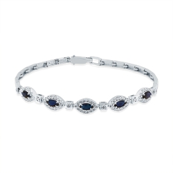 Brățară din aur alb cu pietre Diamant, Safir