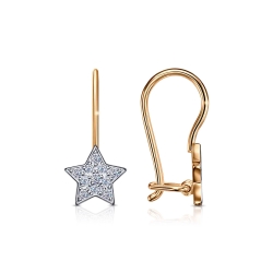 Cercei p-u copii din aur roșu cu pietre Cubic Zirconia Incolor