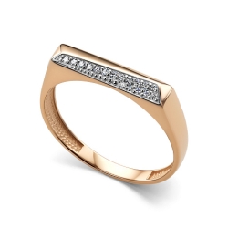 Inel din aur roșu cu pietre Diamant