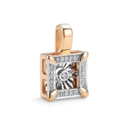 Pandantiv din aur roșu cu pietre Diamant