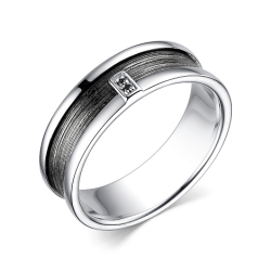 Кольцо из серебра с камнями Черный бриллиант