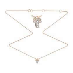 Colier din aur roșu cu pietre Diamant