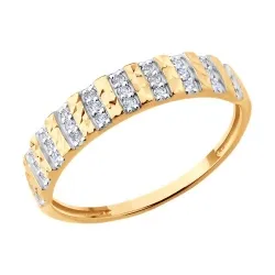 Inel din aur roșu cu Cubic Zirconia Incolor