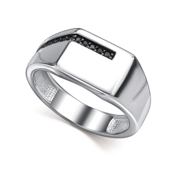 Inel din argint  cu pietre Cubic Zirconia Negru