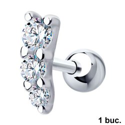 Cercel din argint  cu pietre Cubic Zirconia Incolor