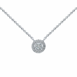 Colier din aur alb cu pietre Diamant