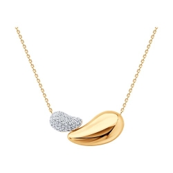 Colier din aur roșu cu pietre Diamant