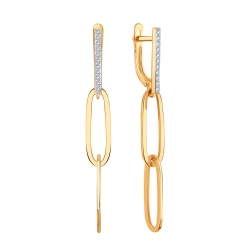 Cercei Suspendați din aur roșu cu pietre Cubic Zirconia Incolor