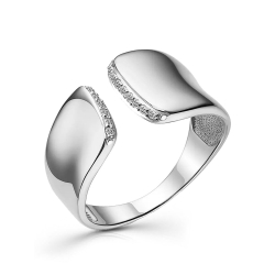 Inel din aur alb cu pietre Cubic Zirconia Incolor