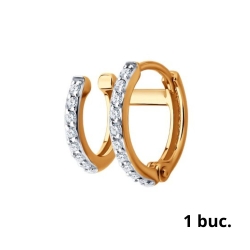 Cercel din aur roșu cu pietre Cubic Zirconia Incolor