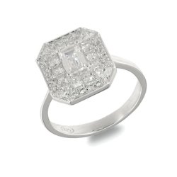 Inel din argint  cu pietre Cubic Zirconia Incolor