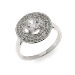 Inel din argint  cu pietre Cubic Zirconia Incolor