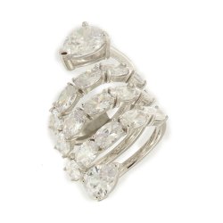 Inel din argint  cu pietre Cubic Zirconia Incolor