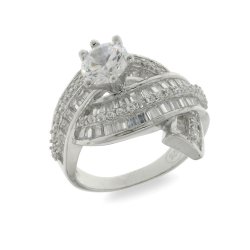 Inel din argint  cu pietre Cubic Zirconia Incolor