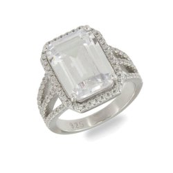 Inel din argint  cu pietre Cubic Zirconia Incolor