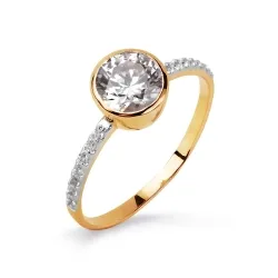 Inel din aur roșu cu Cubic Zirconia Incolor