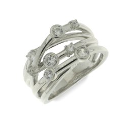 Inel din argint  cu pietre Cubic Zirconia Incolor
