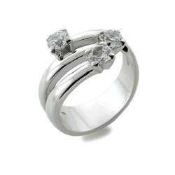 Inel din argint  cu pietre Cubic Zirconia Incolor