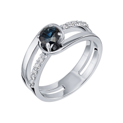 Inel din aur alb cu pietre Diamant, Safir