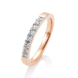 Verighetă din aur roșu cu pietre Diamant