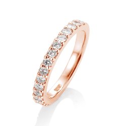 Verighetă din aur roșu cu pietre Diamant