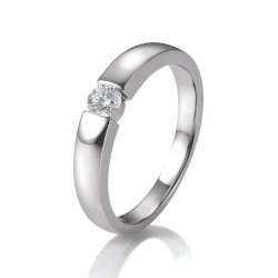 Verighetă din aur alb cu pietre Diamant