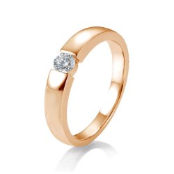 Verighetă din aur roșu cu pietre Diamant