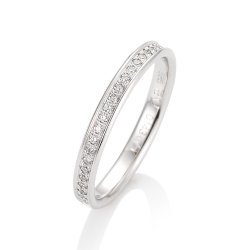 Verighetă din aur alb cu pietre Diamant