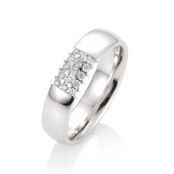 Verighetă din aur alb cu pietre Diamant