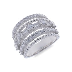Inel din argint  cu pietre Cubic Zirconia Incolor