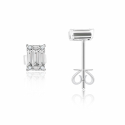 Cercei Pusete din aur alb cu pietre Diamant