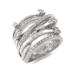 Inel din argint  cu pietre Cubic Zirconia Incolor