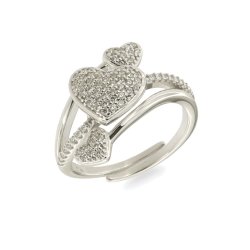 Inel din argint  cu pietre Cubic Zirconia Incolor