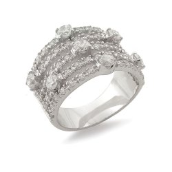 Inel din argint  cu pietre Cubic Zirconia Incolor