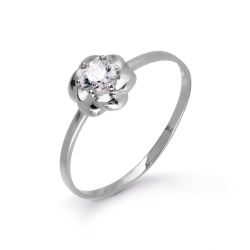 Кольцо из белого золота с камнями Фианит