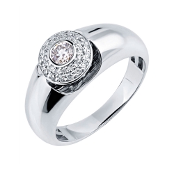 Inel din aur alb cu pietre Diamant