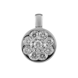 Pandantiv din aur alb cu pietre Diamant