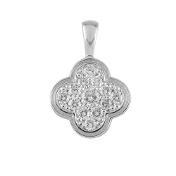 Pandantiv din aur alb cu pietre Diamant