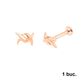 Cercel din aur roz fără pietre