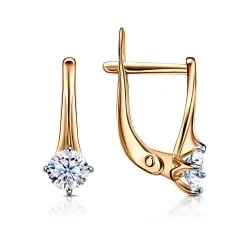 Cercei p-u copii din aur roșu cu Cubic Zirconia Incolor